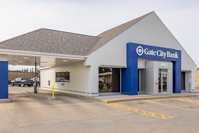 Exterior photo of the Mandan, ND Gate City Bank branch
