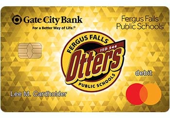 Example of Fergus Falls Public Schools debit card from Gate City Bank