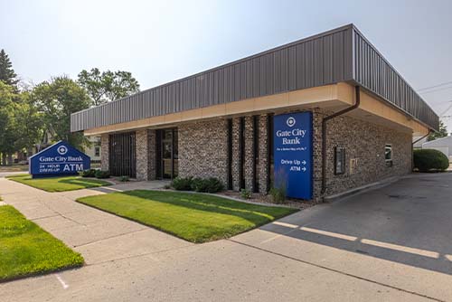 Exterior view of Gate City Bank, located at 720 Main Street in Carrington, North Dakota
