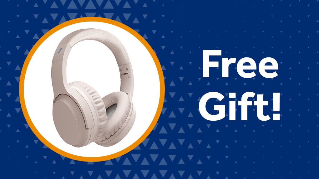 Tan Case Logic active noise-canceling headphones as a free gift with a new checking account or referral.