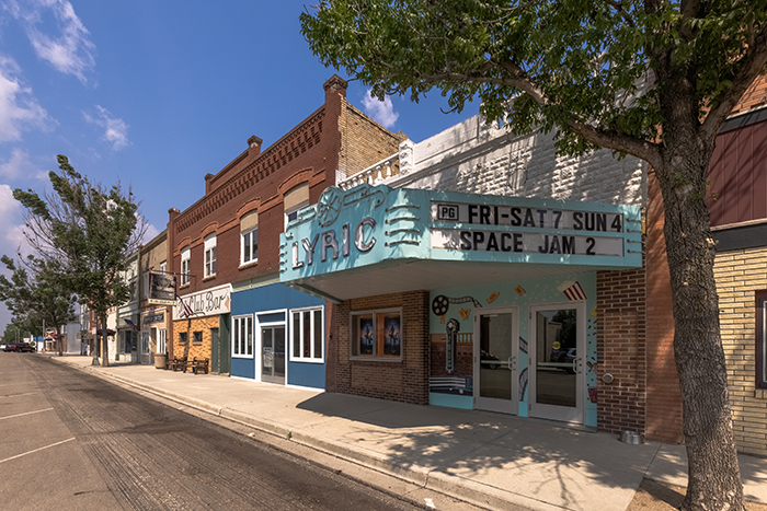 quiet main street scene in a small North Dakota community