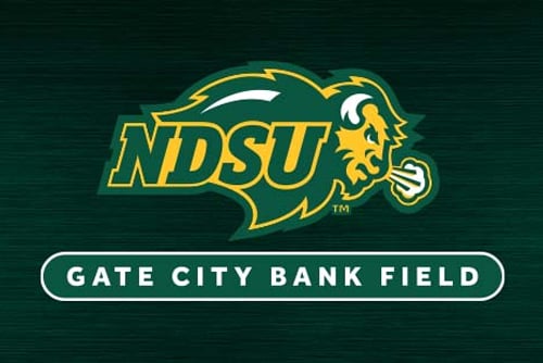 Gate City Bank Field logo with the NDSU Bison icon