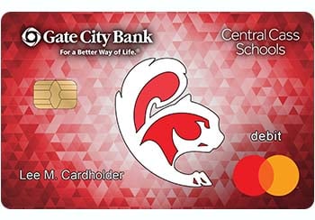 Example of Central Cass Schools debit card from Gate City Bank