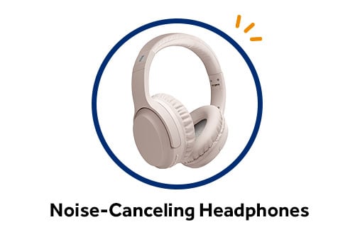 Tan Case Logic noise-canceling headphones available as a free checking gift from Gate City Bank