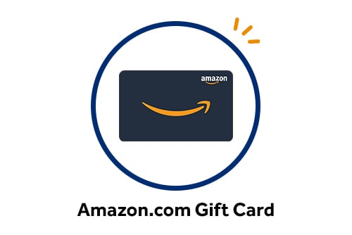 Example of $10 Amazon.com Gift Card, available as a checking gift for a limited time with Gate City Bank