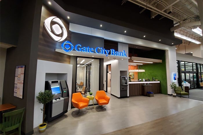 entrance view of Gate City Bank location inside Coborn's in Sauk Rapids Minnesota