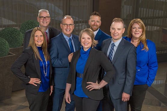 Gate City Bank’s executive leadership team gathers together for a group photo