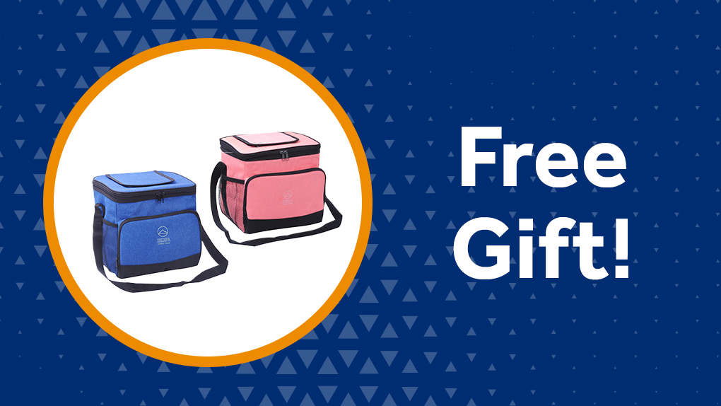 two 18-can coolers, available in your choice of colors: blue or pink