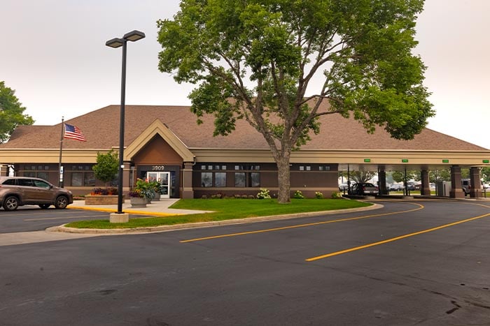 Exterior view of Gate City Bank’s Village West location on 13th Avenue South in Fargo, ND