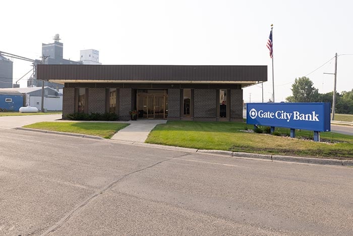 Exterior photo of the Mayville, ND Gate City Bank branch