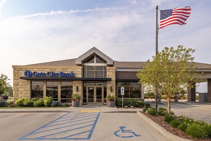 Exterior photo of the Sunrise Town Centre Gate City Bank branch in Bismarck, ND