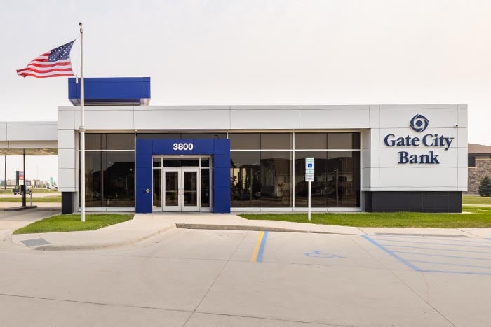 Exterior view of Gate City Bank’s Woodhaven location just off 52nd Avenue in south Fargo, ND
