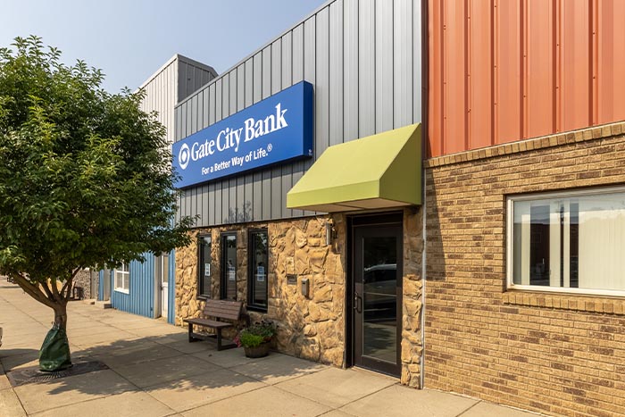 Exterior photo of the Hettinger, ND Gate City Bank branch