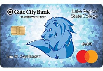 Example of Devils Lake – Lake Region State College debit card from Gate City Bank