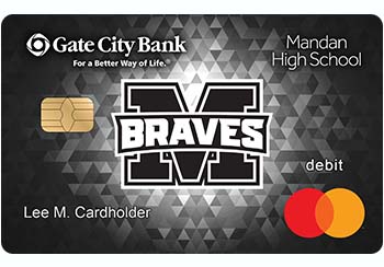 Example of Mandan High School debit card from Gate City Bank