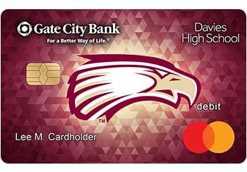 Example of Fargo Davies High School debit card from Gate City Bank