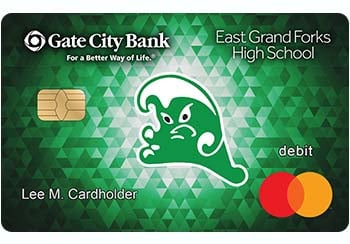 Example of East Grand Forks High School debit card from Gate City Bank