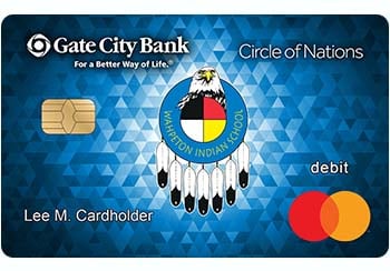 Example of Circle of Nations debit card from Gate City Bank