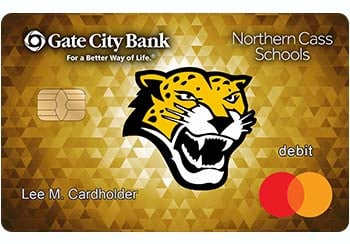 Example of Northern Cass Schools debit card from Gate City Bank